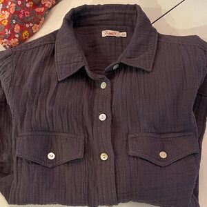 Faherty Charcoal button up top